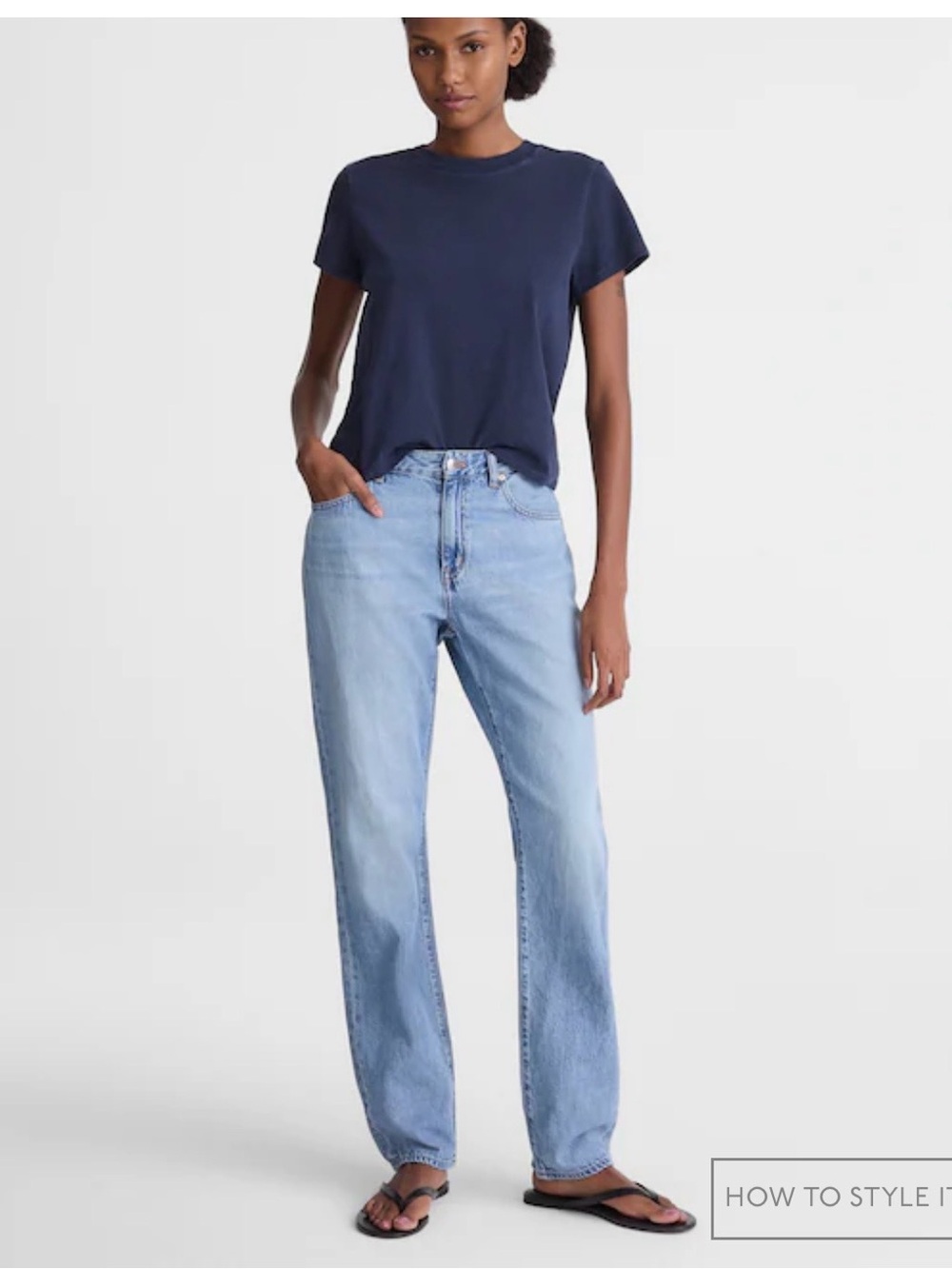 Madewell Light Blue Straight-Leg High-Rise Jeans